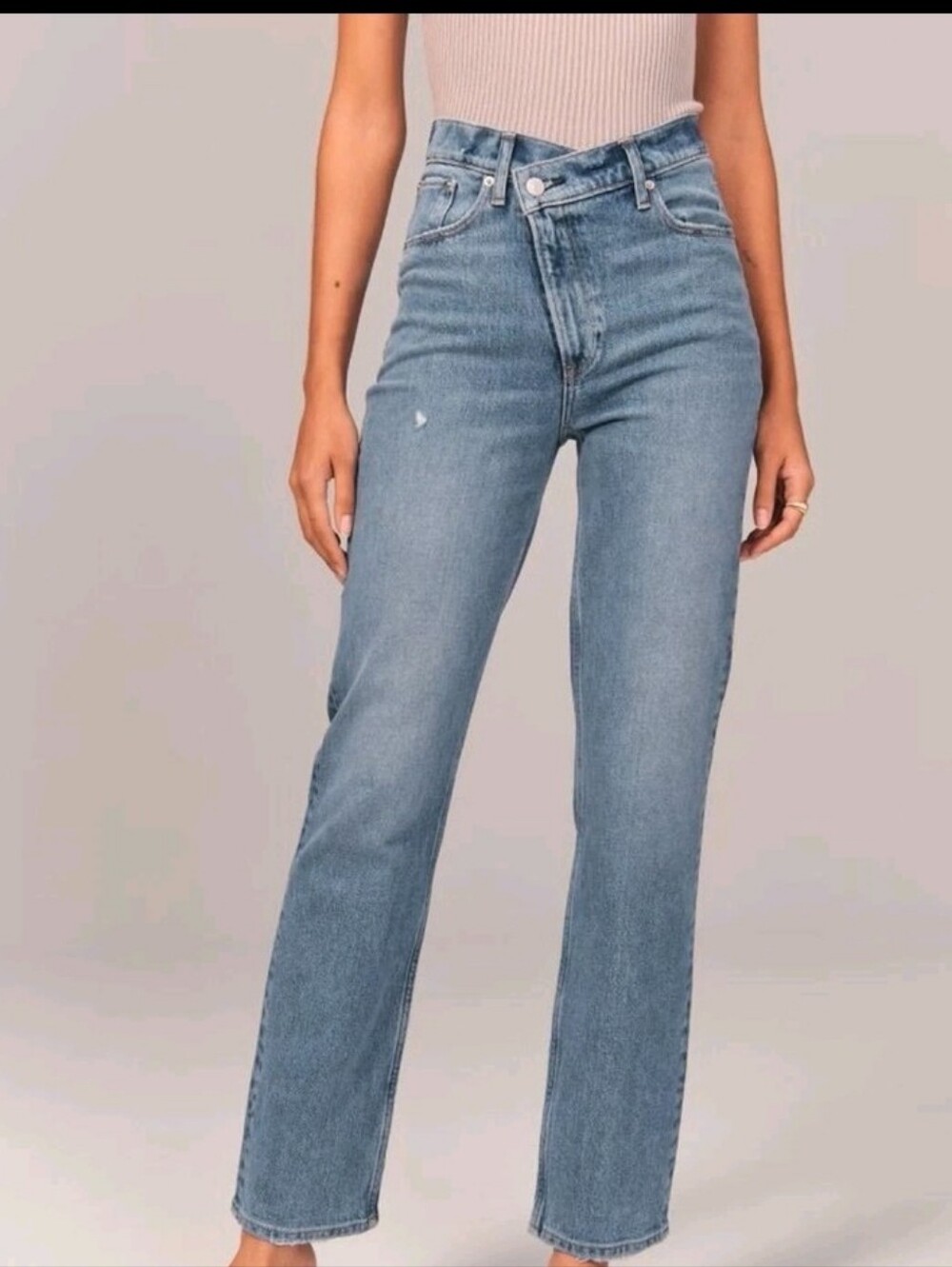 Abercrombie & Fitch Blue 90's High-Rise Straight Leg Jeans Love Curve CSize 24